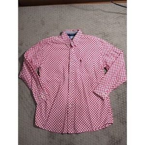 Mens Wrangler Goerge Straight Cowboy Cut Long Sleeve Button Down Shirt Sz XL Red